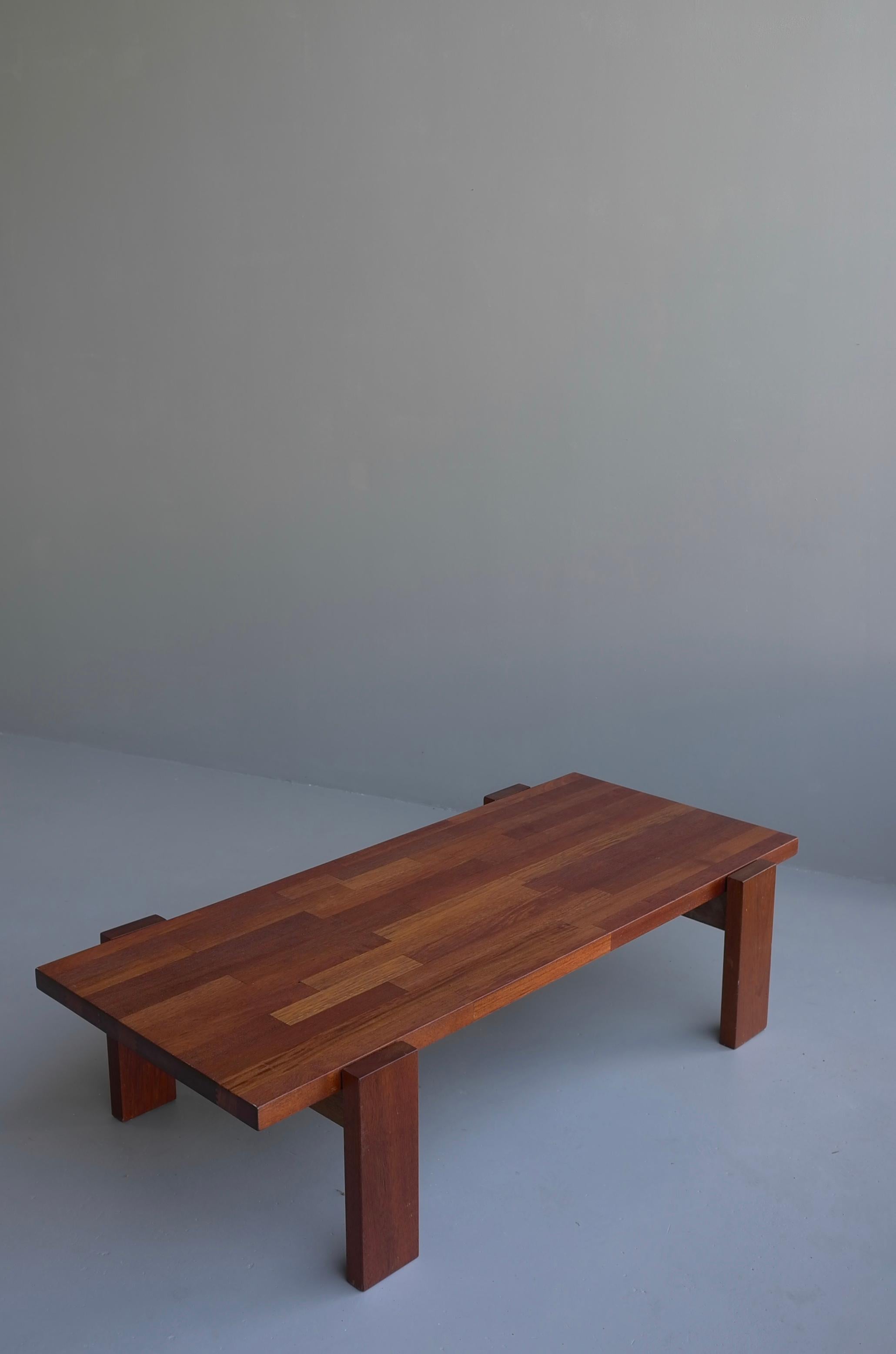 Mid-20th Century Robust Hardwood Coffee Table in Style of Jorge Zalszupin, Brazil, 1960s For Sale