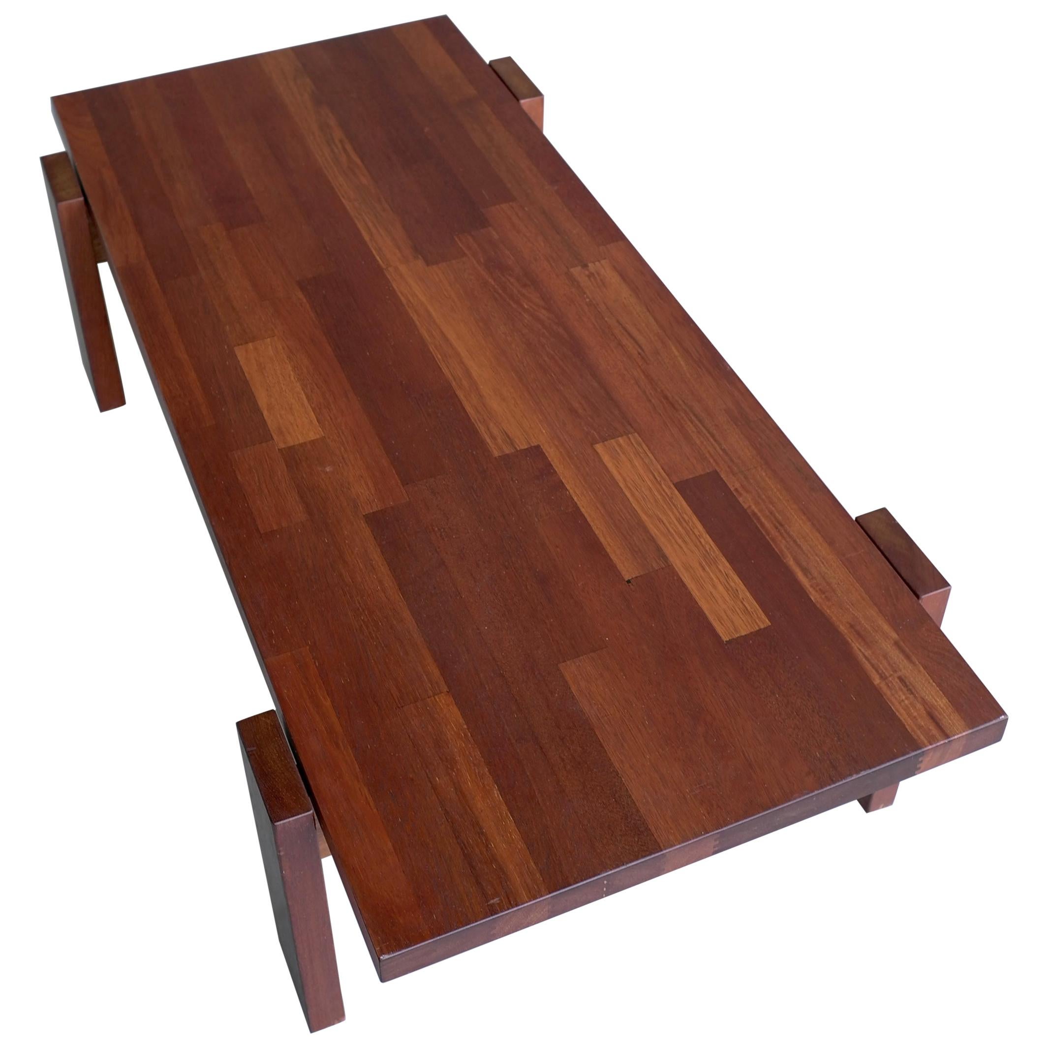 Robust Hardwood Coffee Table in Style of Jorge Zalszupin, Brazil, 1960s
