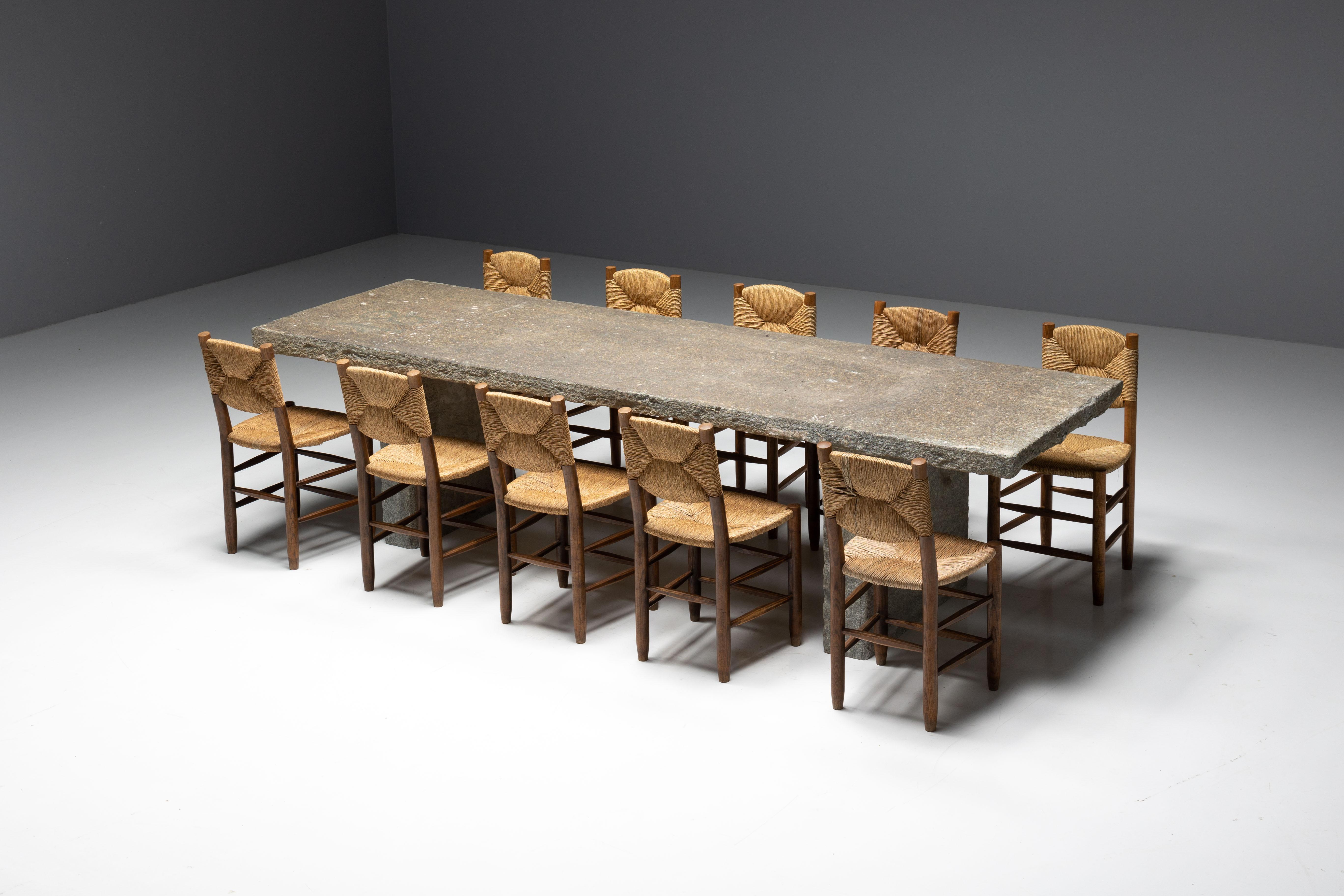 Robust Italian Stone Dining Table, Italy, 18th Century For Sale at 1stDibs