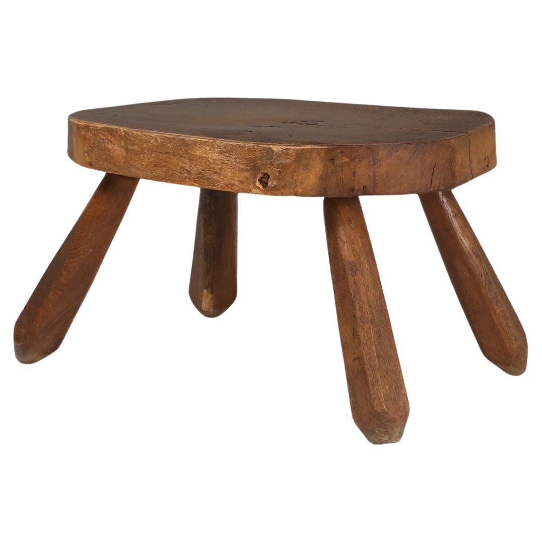 Robuste table basse en tronc d'arbre du milieu du siècle, France, 1910 en vente