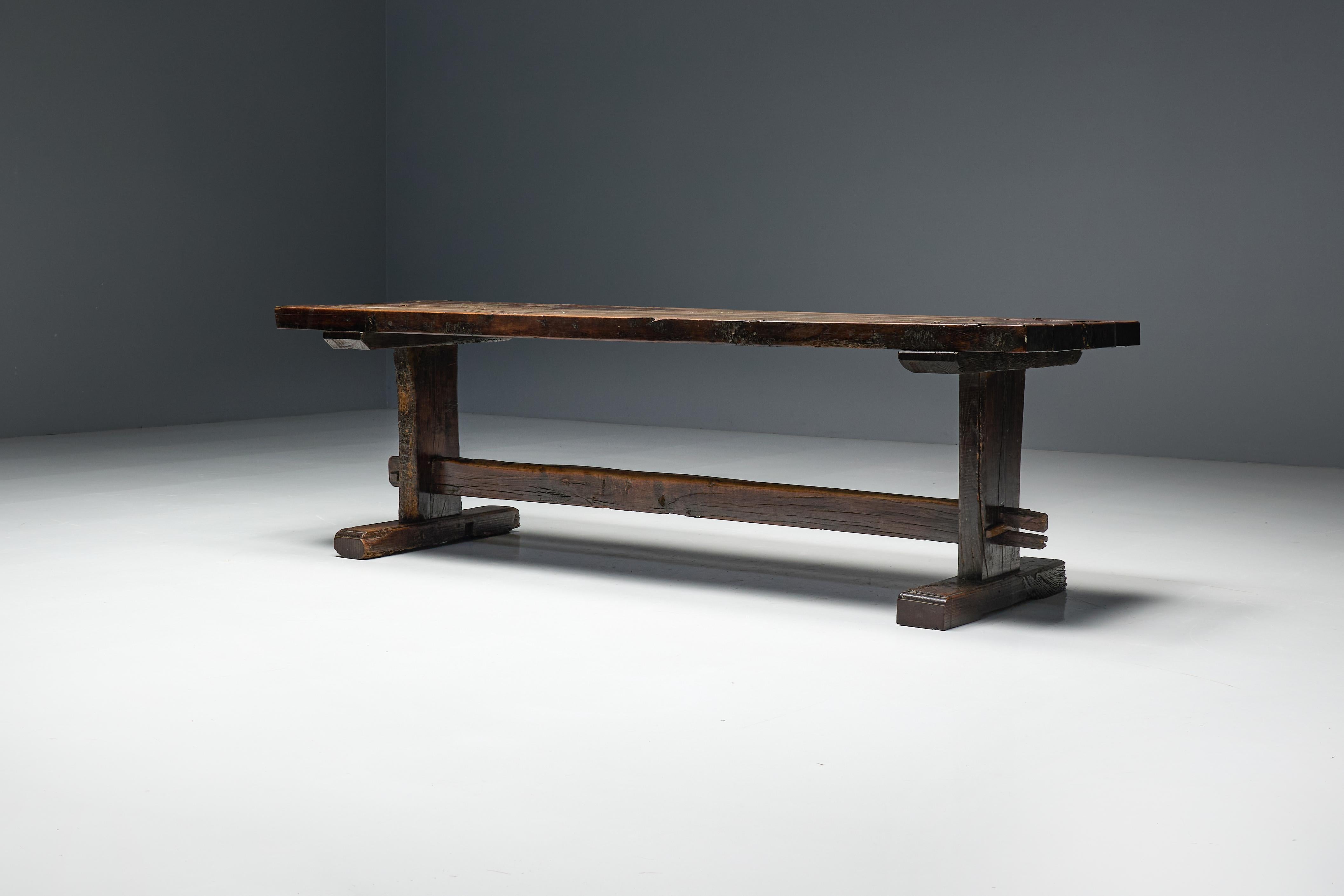 Table de ferme populaire Robust Travail, France, 19e siècle en vente 4