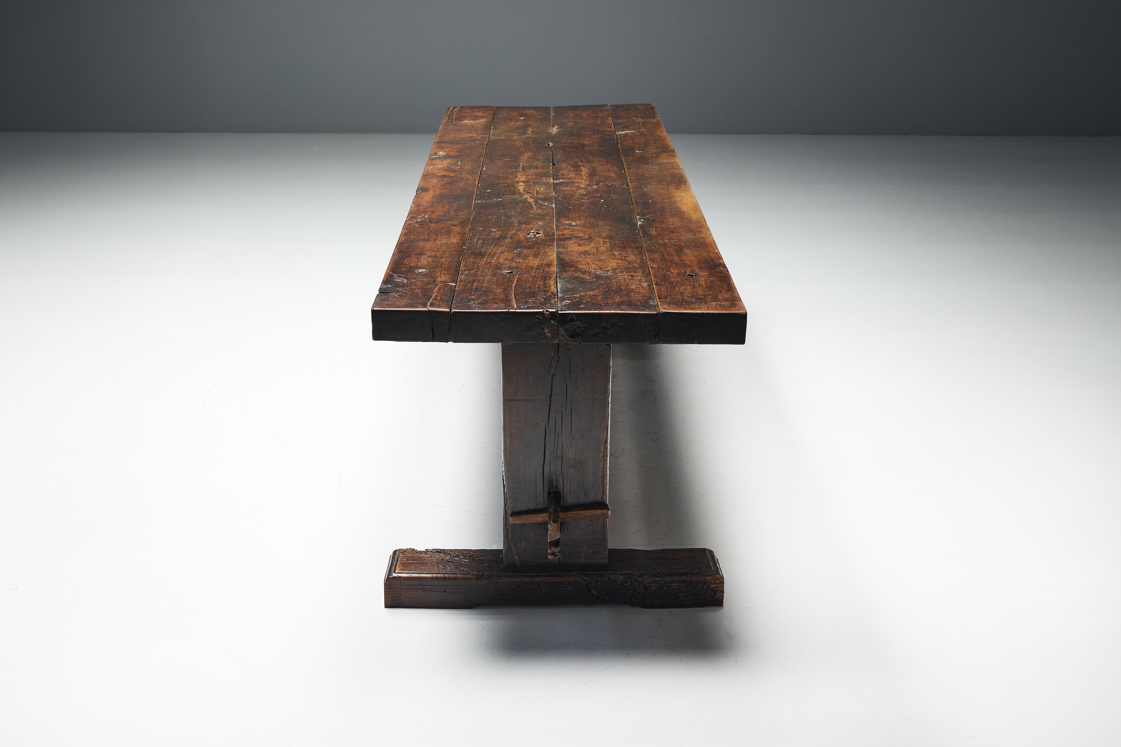 Table de ferme populaire Robust Travail, France, 19e siècle en vente 6