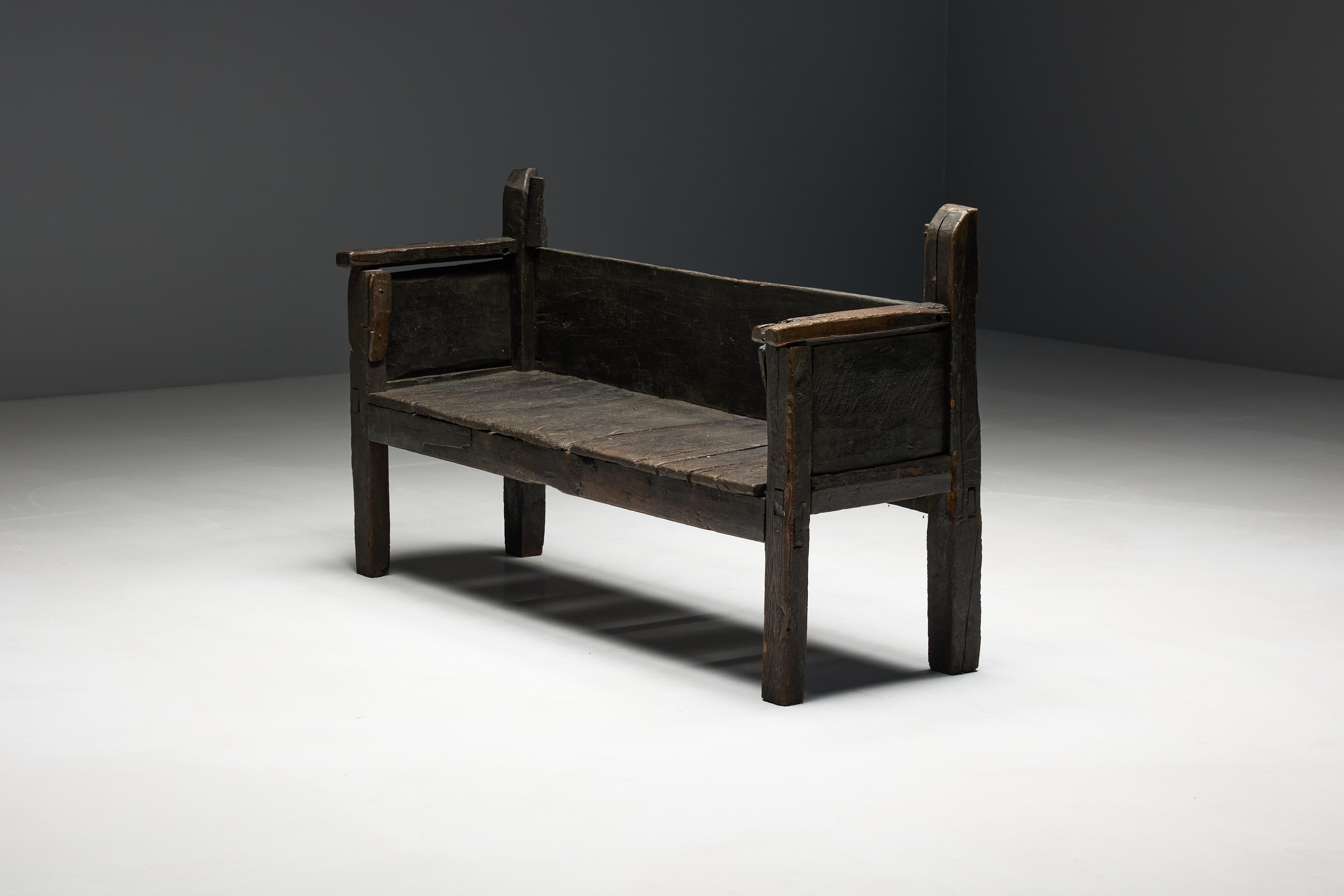 Banc Robust Wabi Sabi, France, 19ème siècle en vente 6
