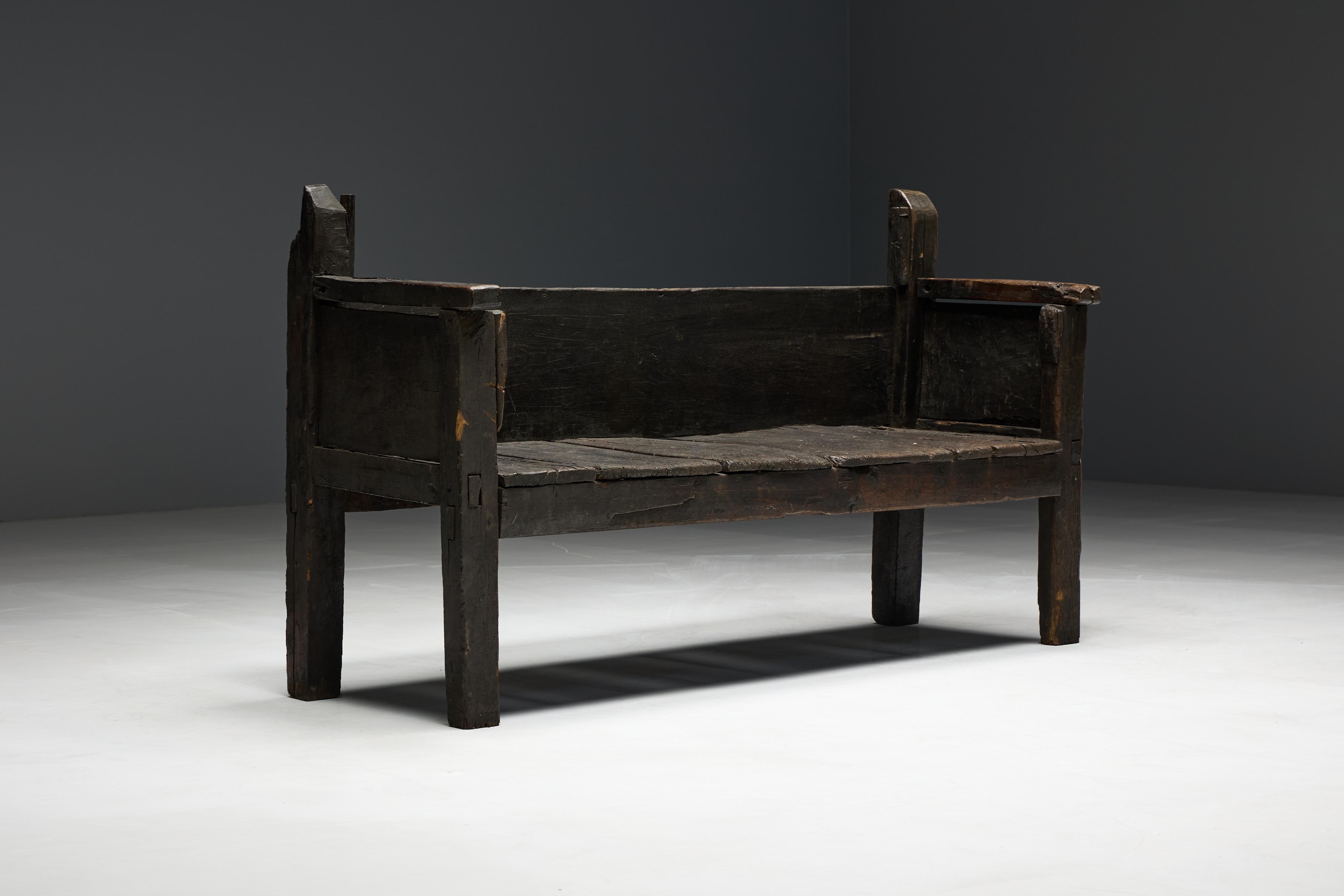 XIXe siècle Banc Robust Wabi Sabi, France, 19ème siècle en vente