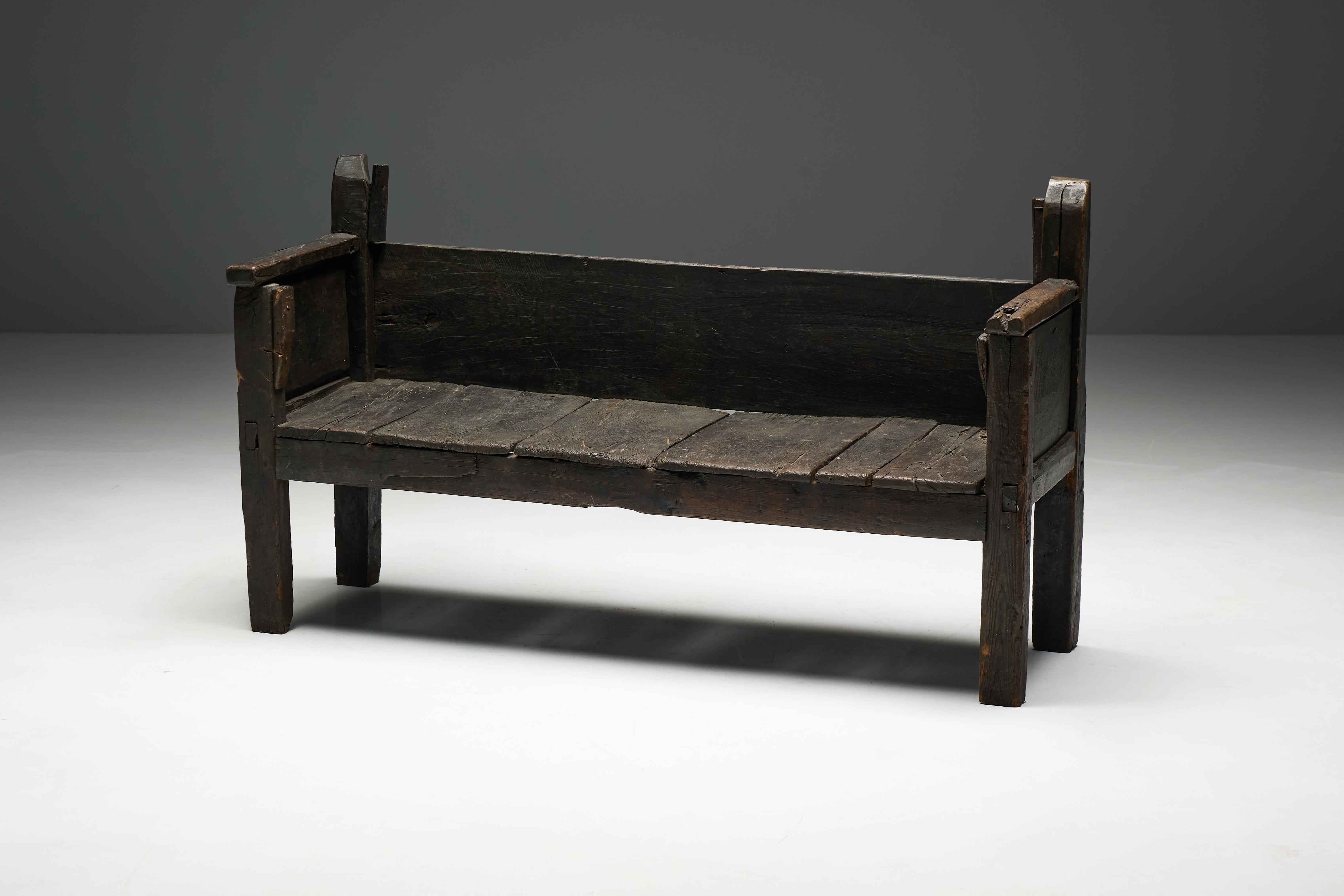 Banc Robust Wabi Sabi, France, 19ème siècle en vente 1