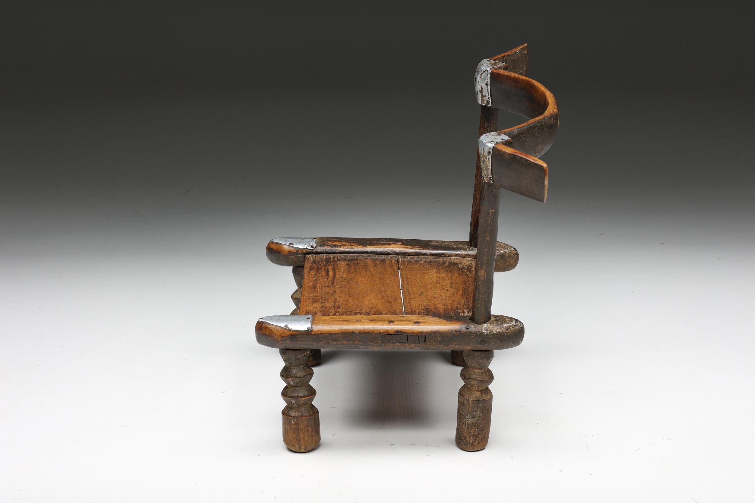 Wood Robust Wabi-Sabi Chair, France, 20th Century