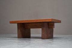 Robust Wabi Sabi Coffee Table in Solid Wood 1960s