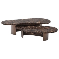 Contemporary Modern Robusta Marble Center Table by Caffe Latte
