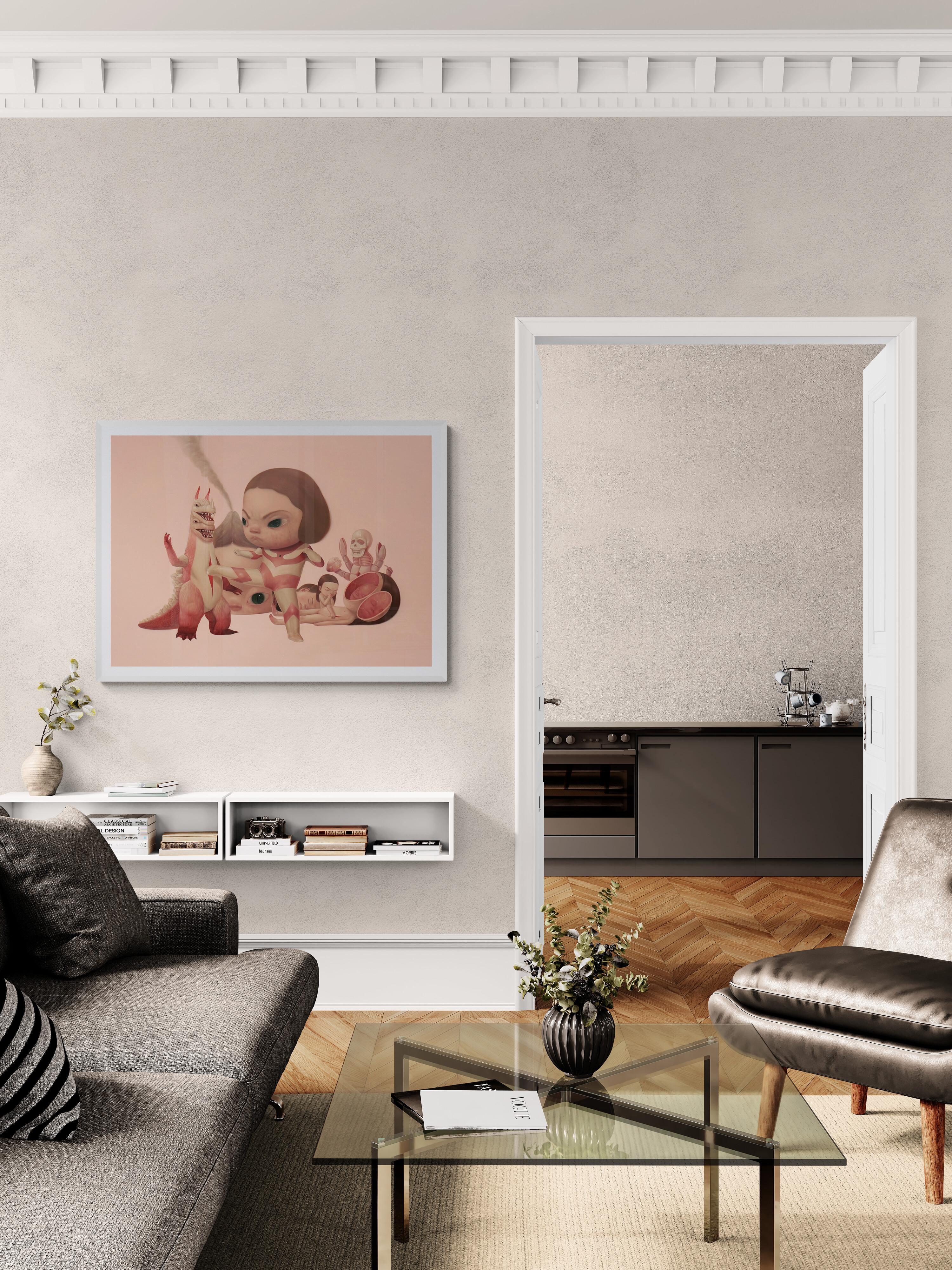 ROBYS ANTONO - Epic Fight (Deluxe) Edition limitée The Modernity - Orange Figurative Print par Roby Dwi Antono