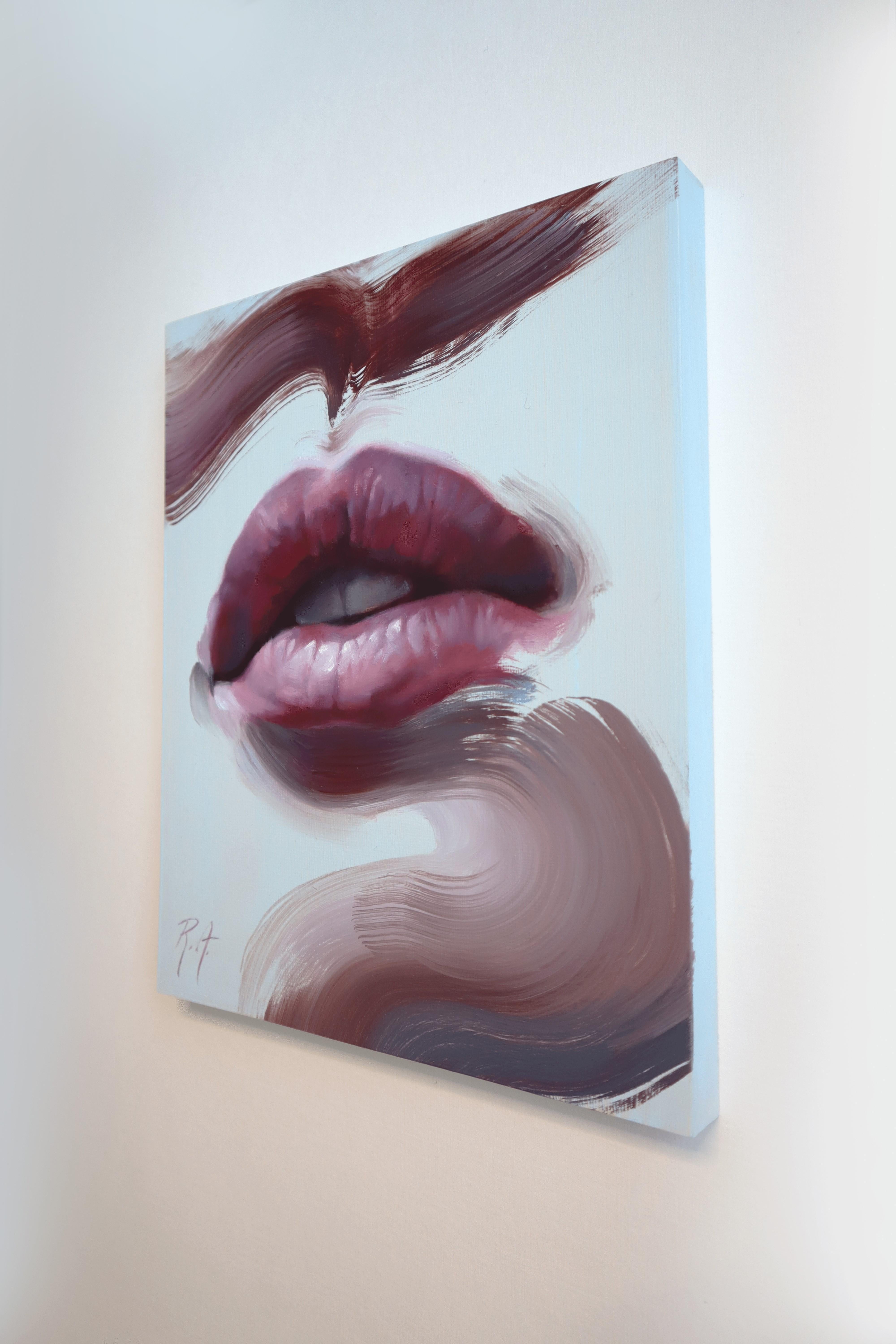 „Heatwave“ von Robyn Asquini, Original-Ölgemälde, Lippenporträt im Angebot 2