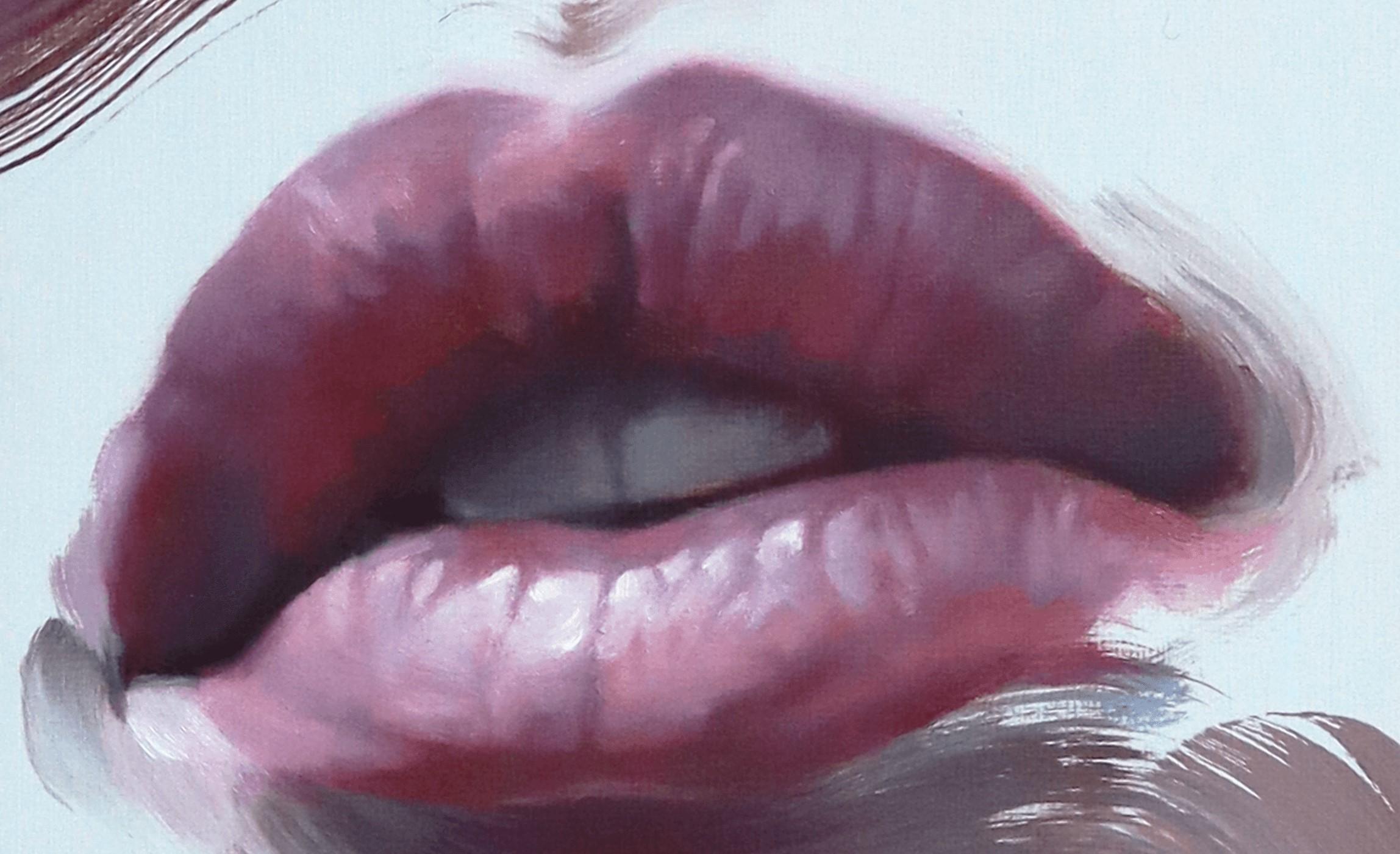 „Heatwave“ von Robyn Asquini, Original-Ölgemälde, Lippenporträt im Angebot 3