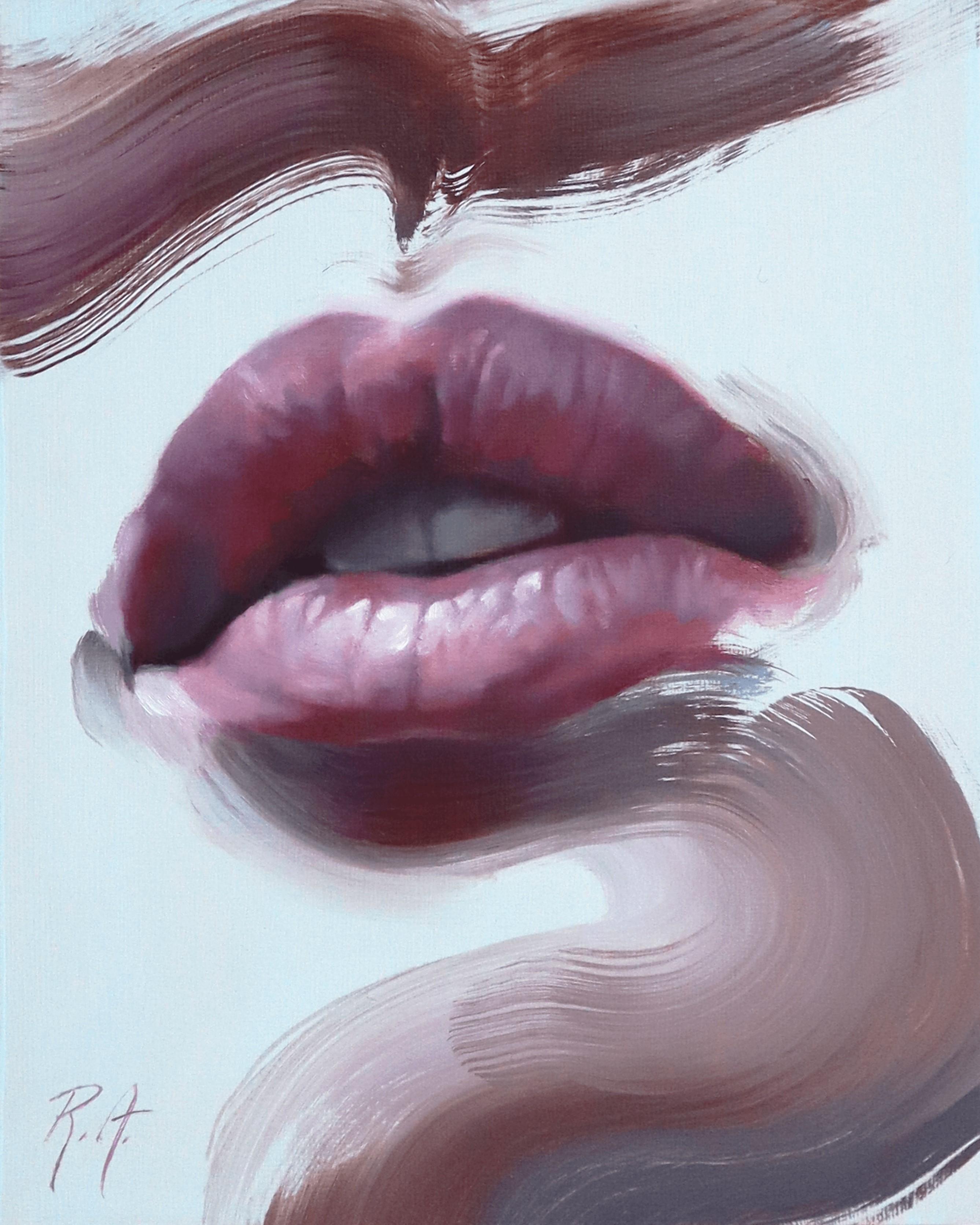 „Heatwave“ von Robyn Asquini, Original-Ölgemälde, Lippenporträt