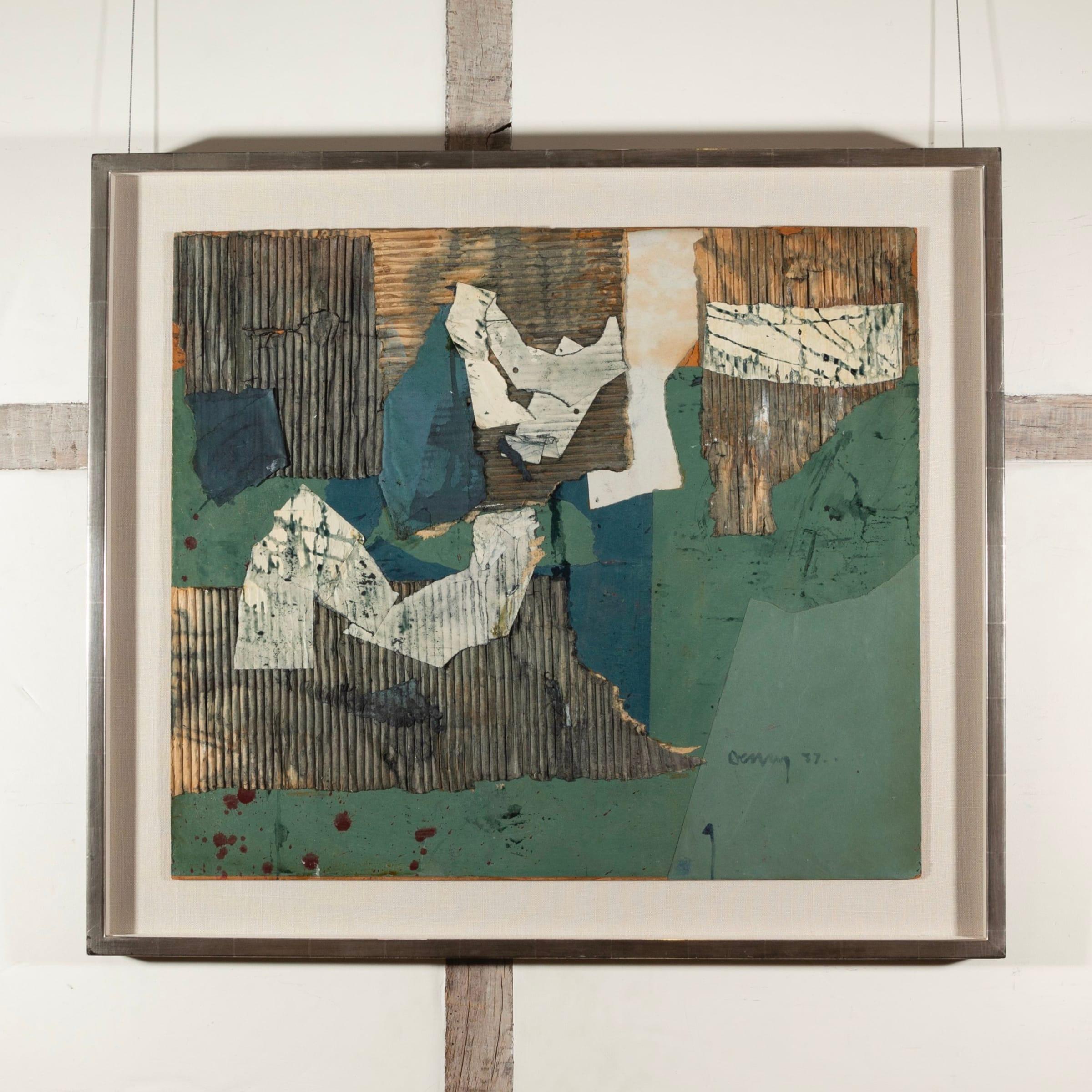 Collage 9, dipinto a olio e collage su tavola di Robyn Denny, 1957 1