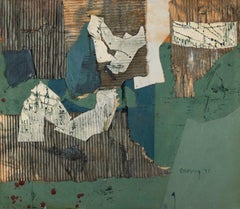 Collage 9, dipinto a olio e collage su tavola di Robyn Denny, 1957