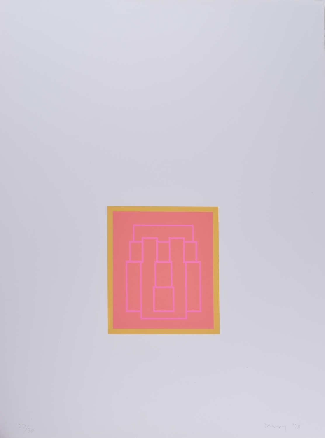 Robyn Denny (1930-2014)
Ritratto Serie A (3) 
Serigrafia 
80 x 58 cm 
Firmato in basso a destra e timbrato a secco 
Numerato 27/30 


Nessun dipinto dovrebbe rivelare tutto ciò che ha da dire come una sorta di impatto immediato. La pittura astratta,
