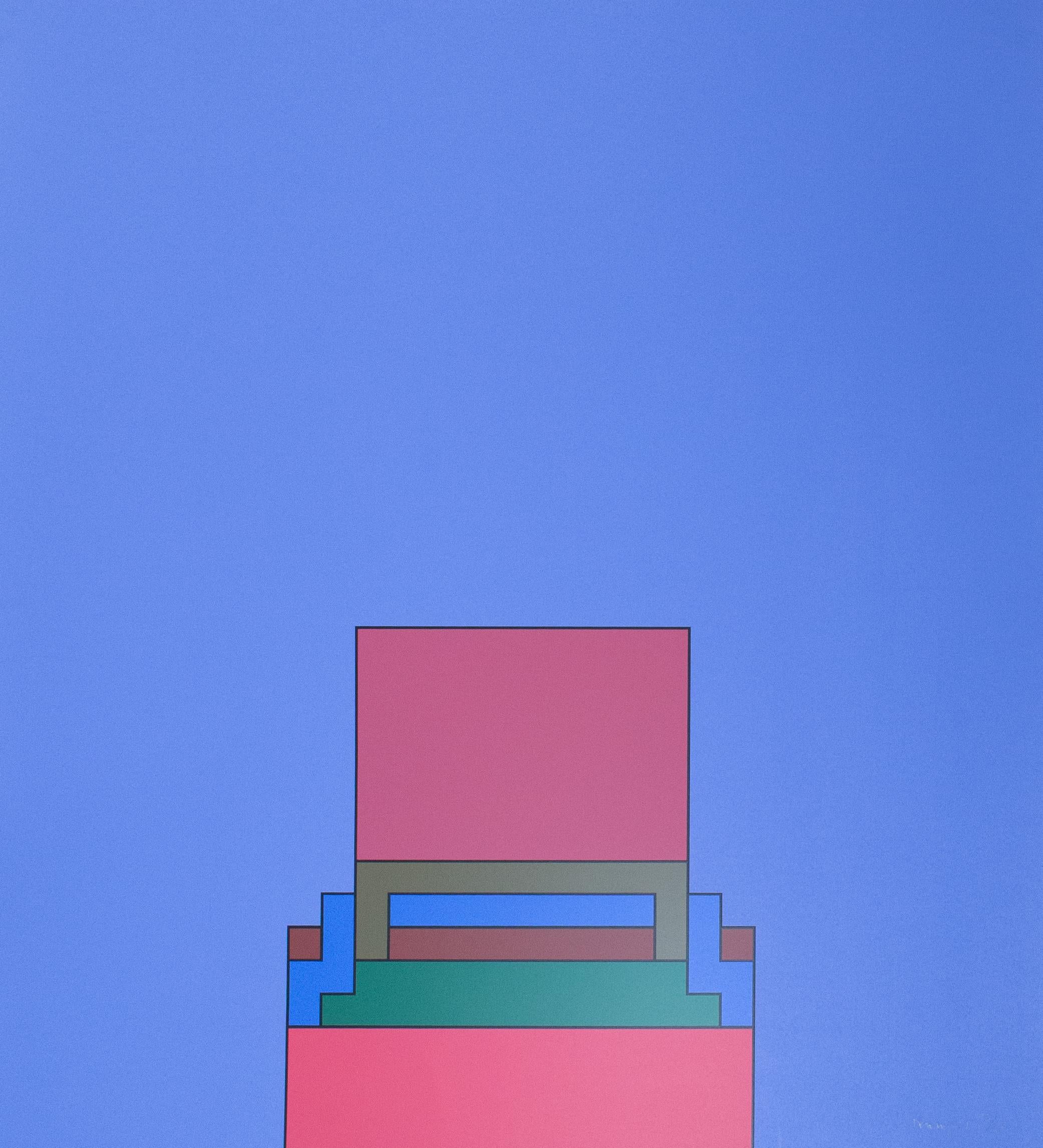 Abstract Print Robyn Denny - La suite du ciel (bleu)