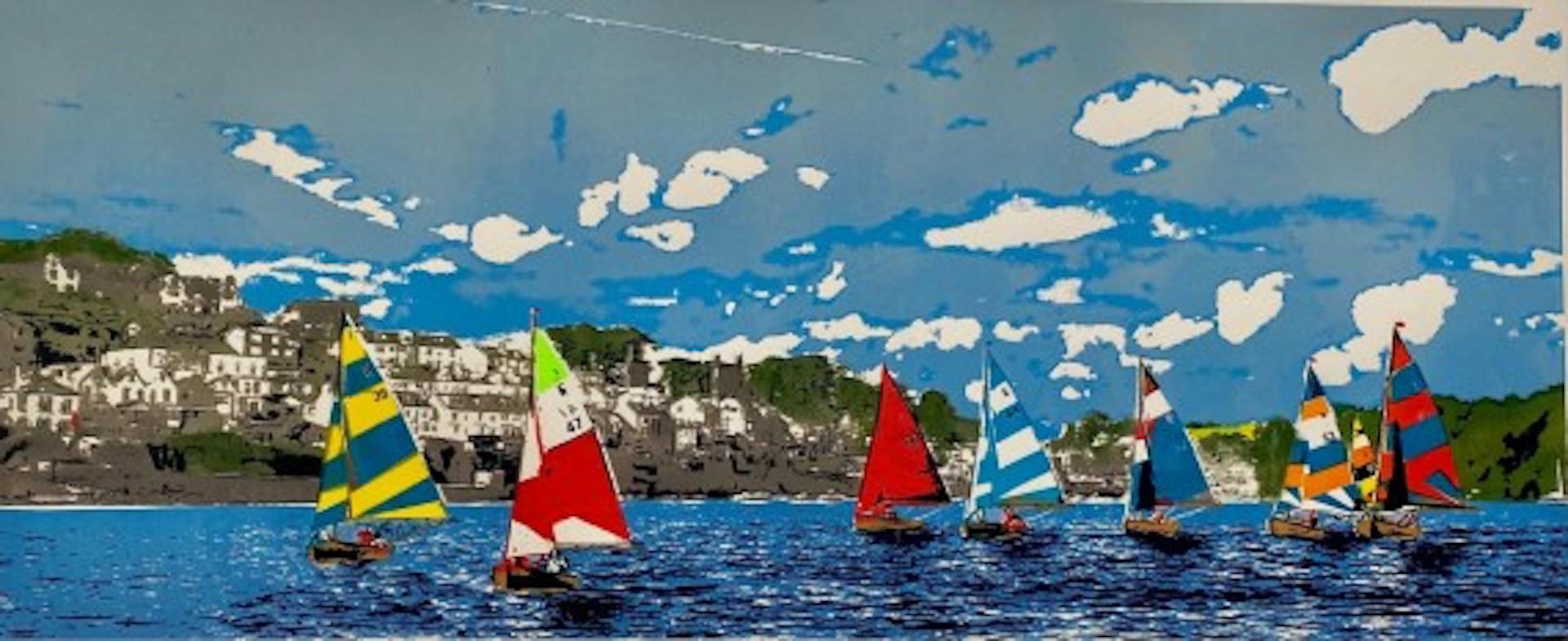 Robyn Forbes, Fowey Sailing, Limited Edition Print, Sailing Art, Affordable Art