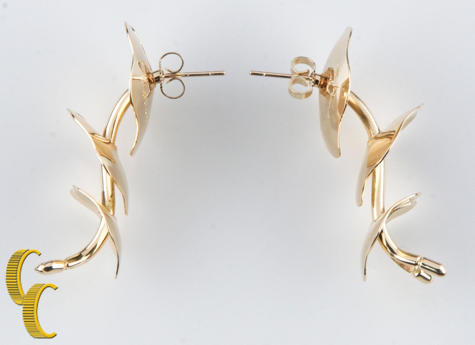 Women's or Men's Robyn Nichols 14k Yellow Gold Lily Pad Earrings For Sale