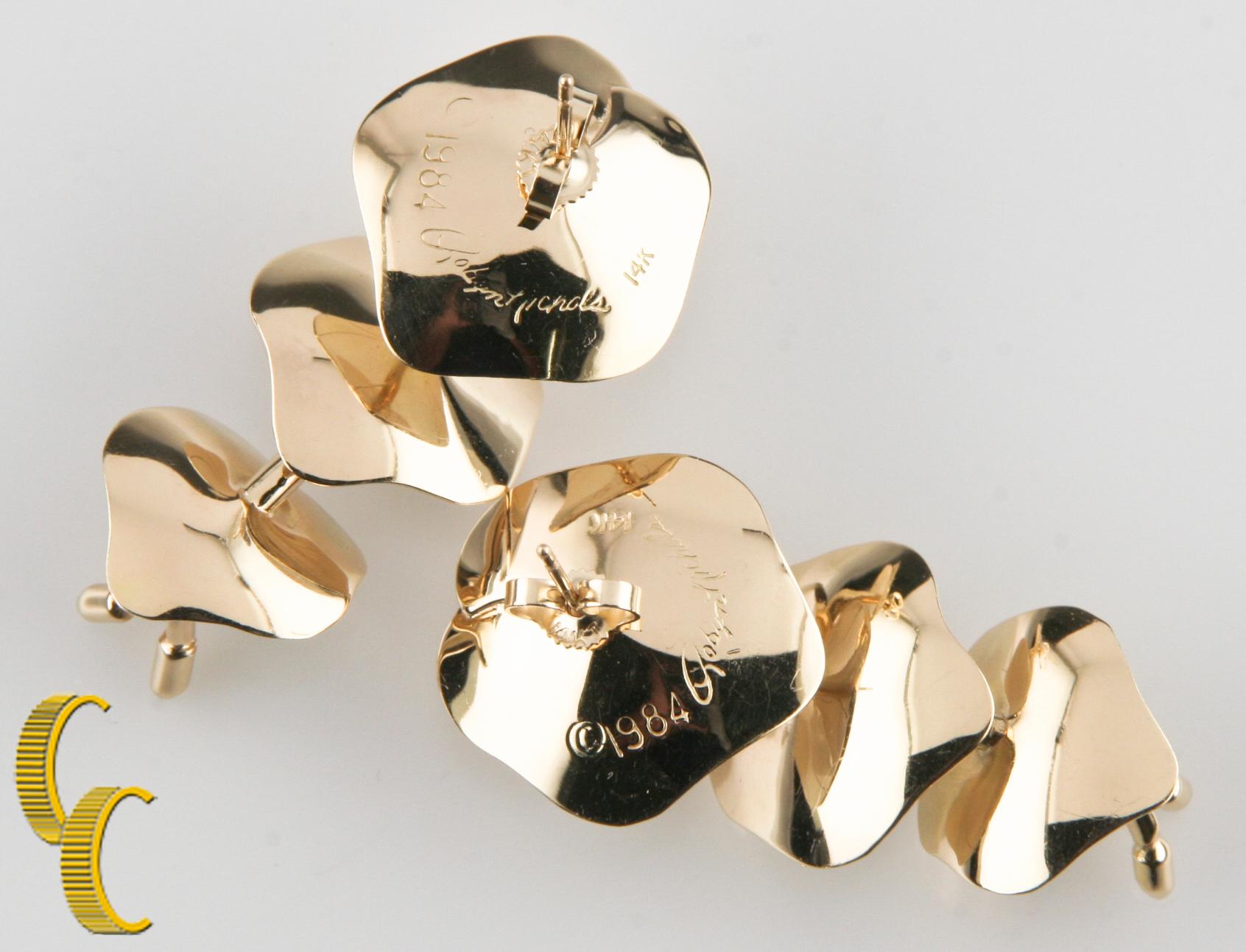 Robyn Nichols 14k Yellow Gold Lily Pad Earrings For Sale 1