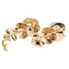 Vintage Robyn Nichols 14k Yellow Gold Lily Pad Earrings