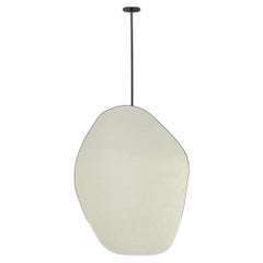 Roca Ceiling Suspended Freeform Mirror with Minimalist Black Frame