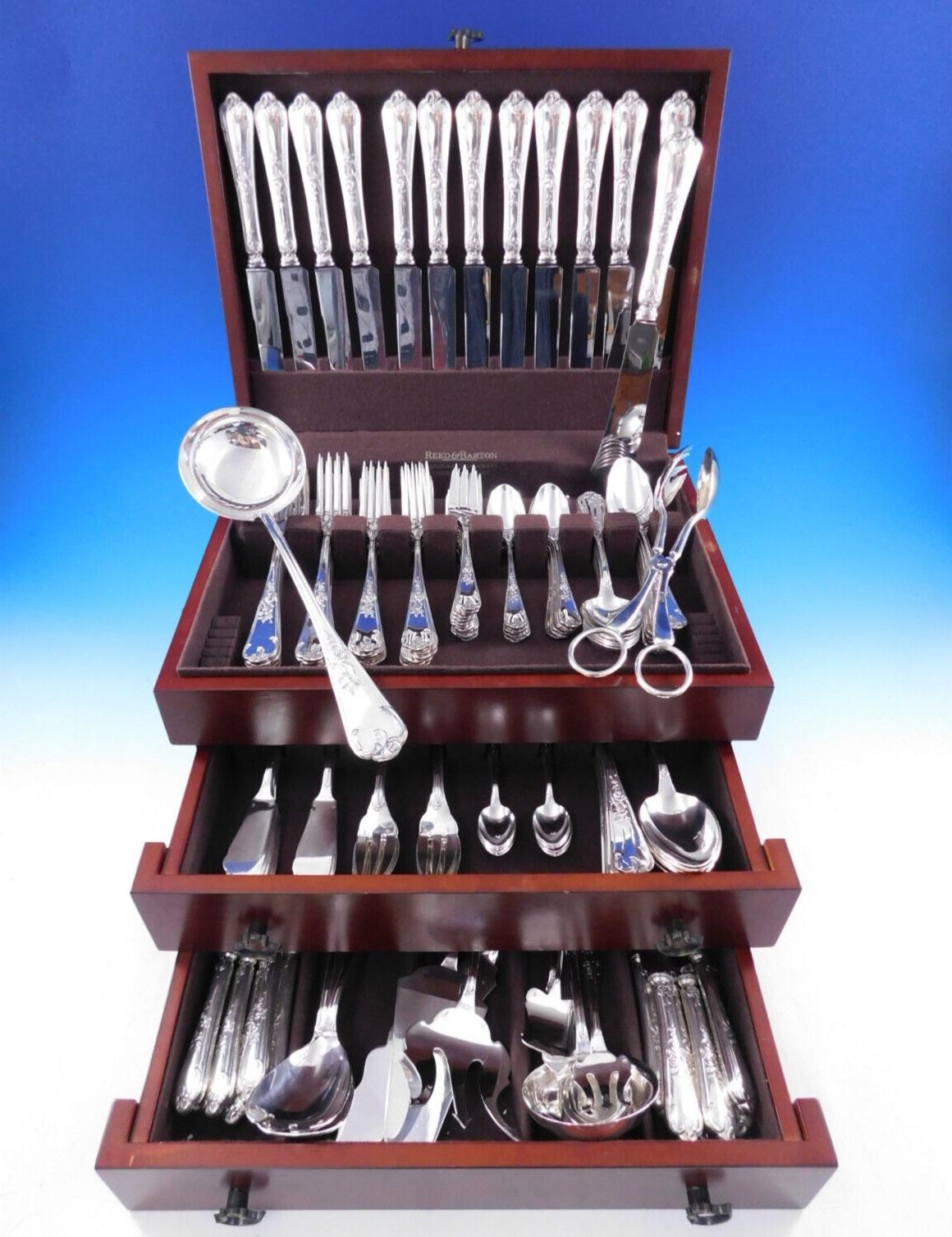 Rocaille by Saint Medard Argenterie French Silverplate Flatware Set Dinner 145pc For Sale 6
