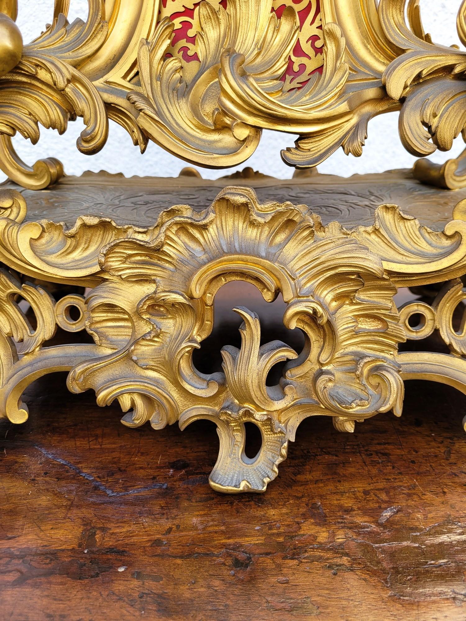 Rocaille Clock In Gilt Bronze, Napoleon III, 19th Century For Sale 3