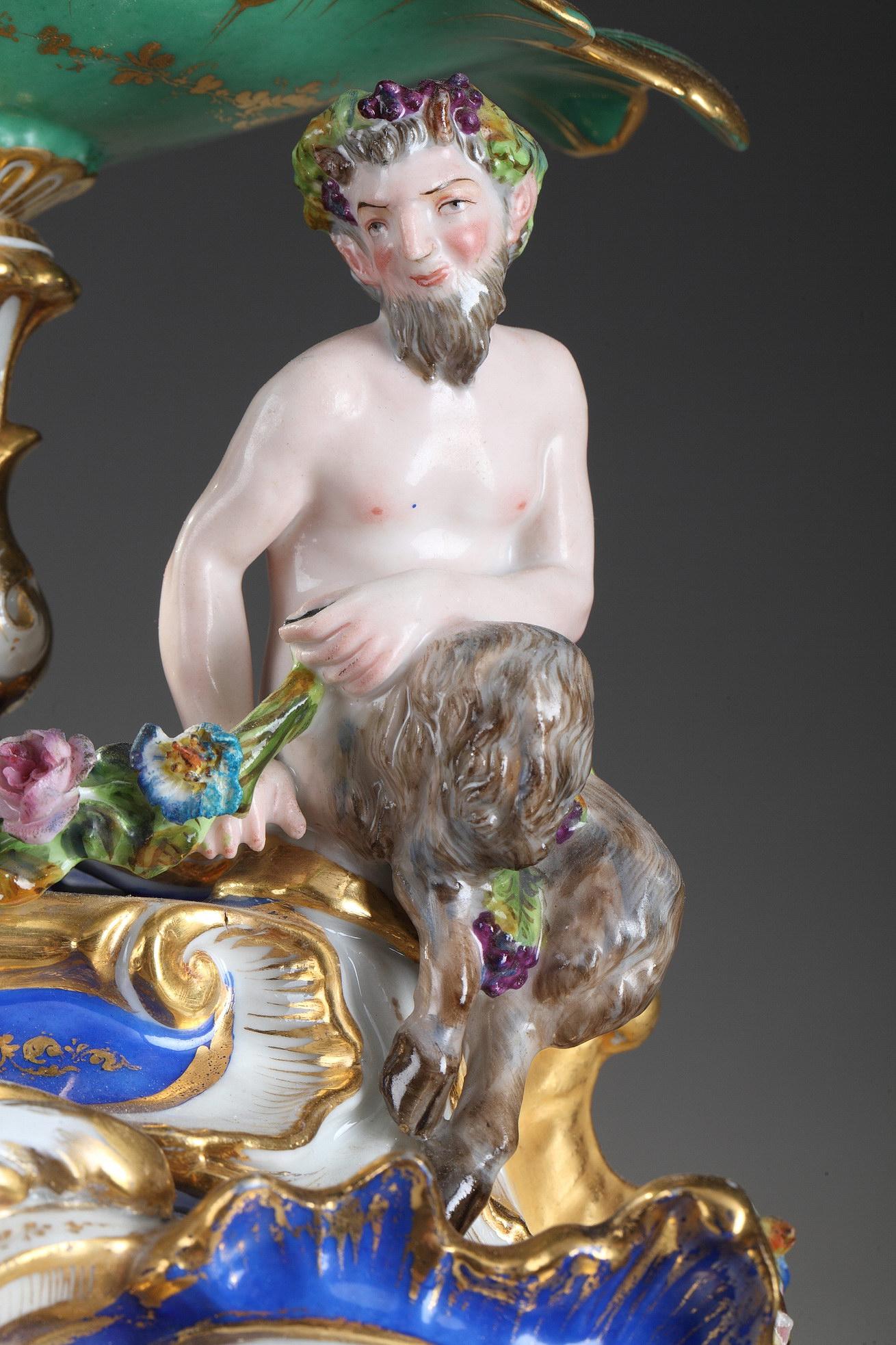 Rocaille Clock in Porcelain in the Taste of Jacob Petit 19th Century For Sale 7