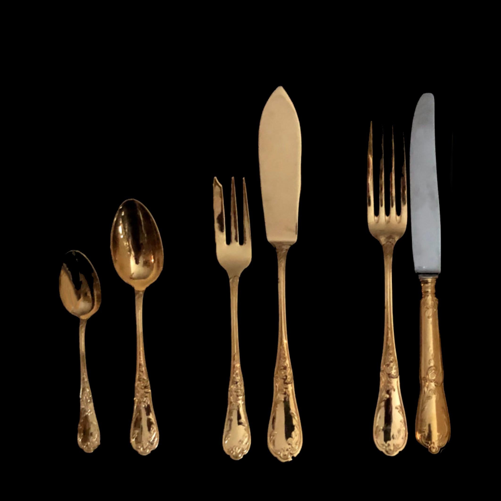 Romantic French Gilded Flatware Called 