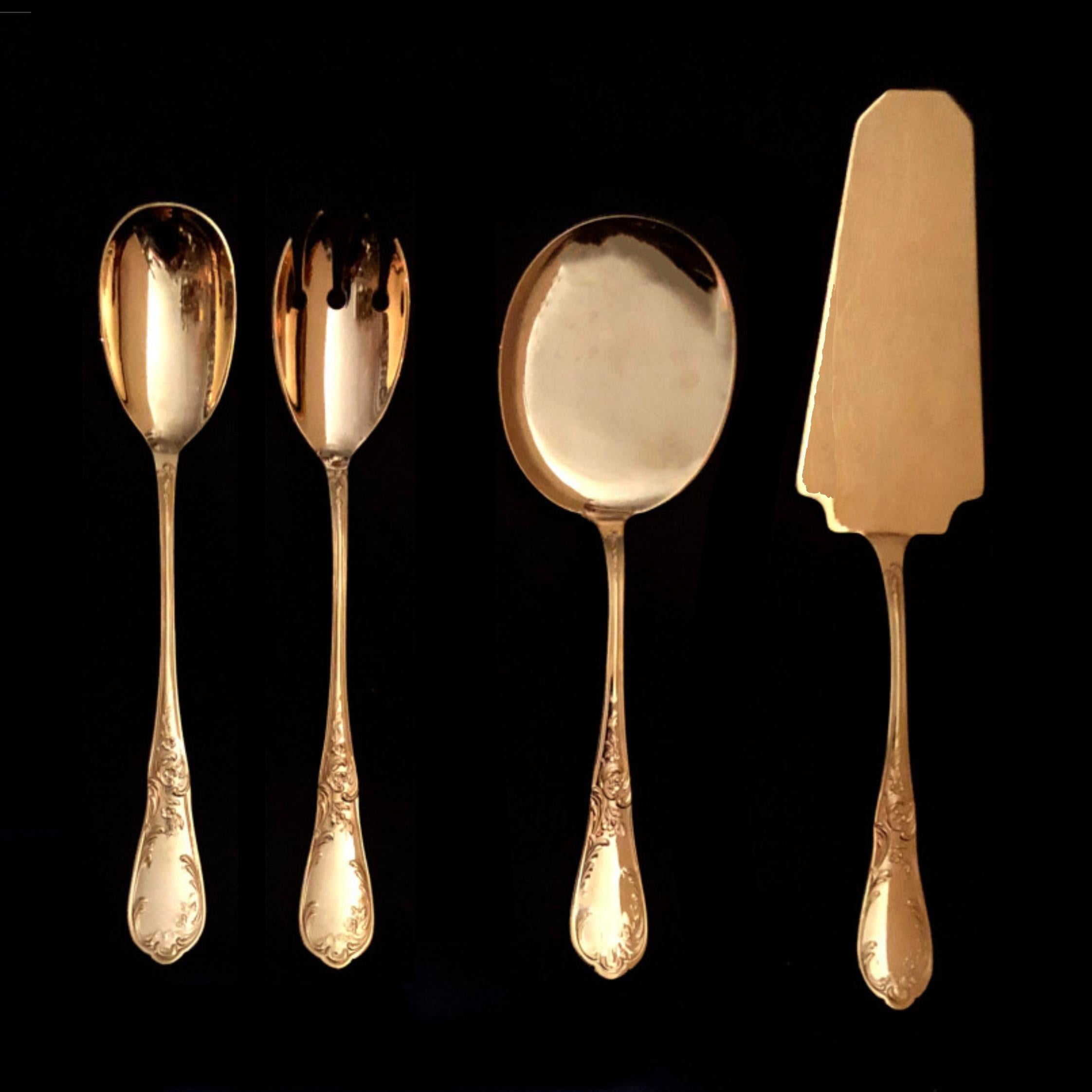 Silvered French Gilded Flatware Called 