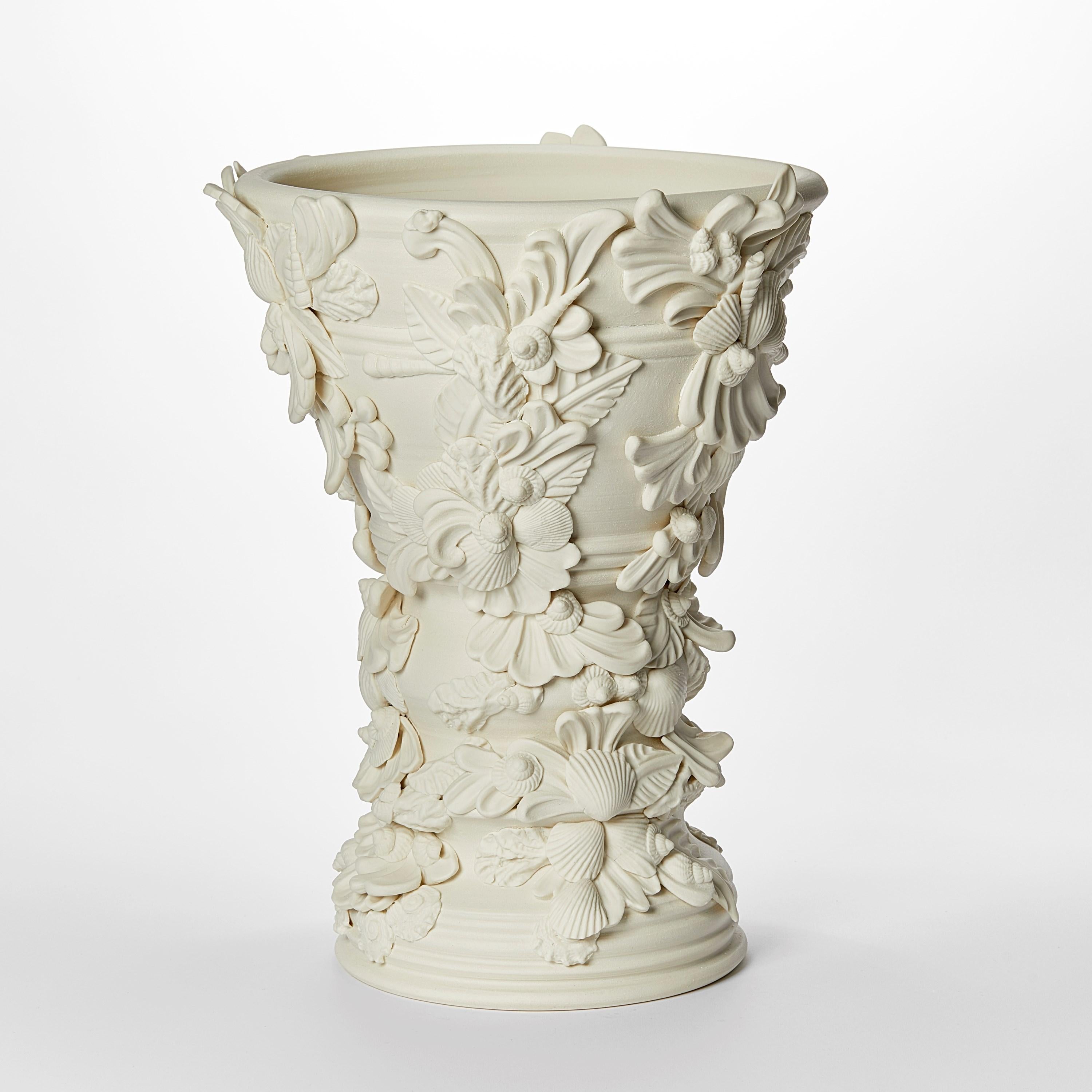 'Rocaille III’ is a unique porcelain sculpture by the British artist, Jo Taylor.

Taylor’s inspiration comes from highly decorative architectural features such as ornate plaster ceilings, wrought iron and carved stone. Living near the Georgian city