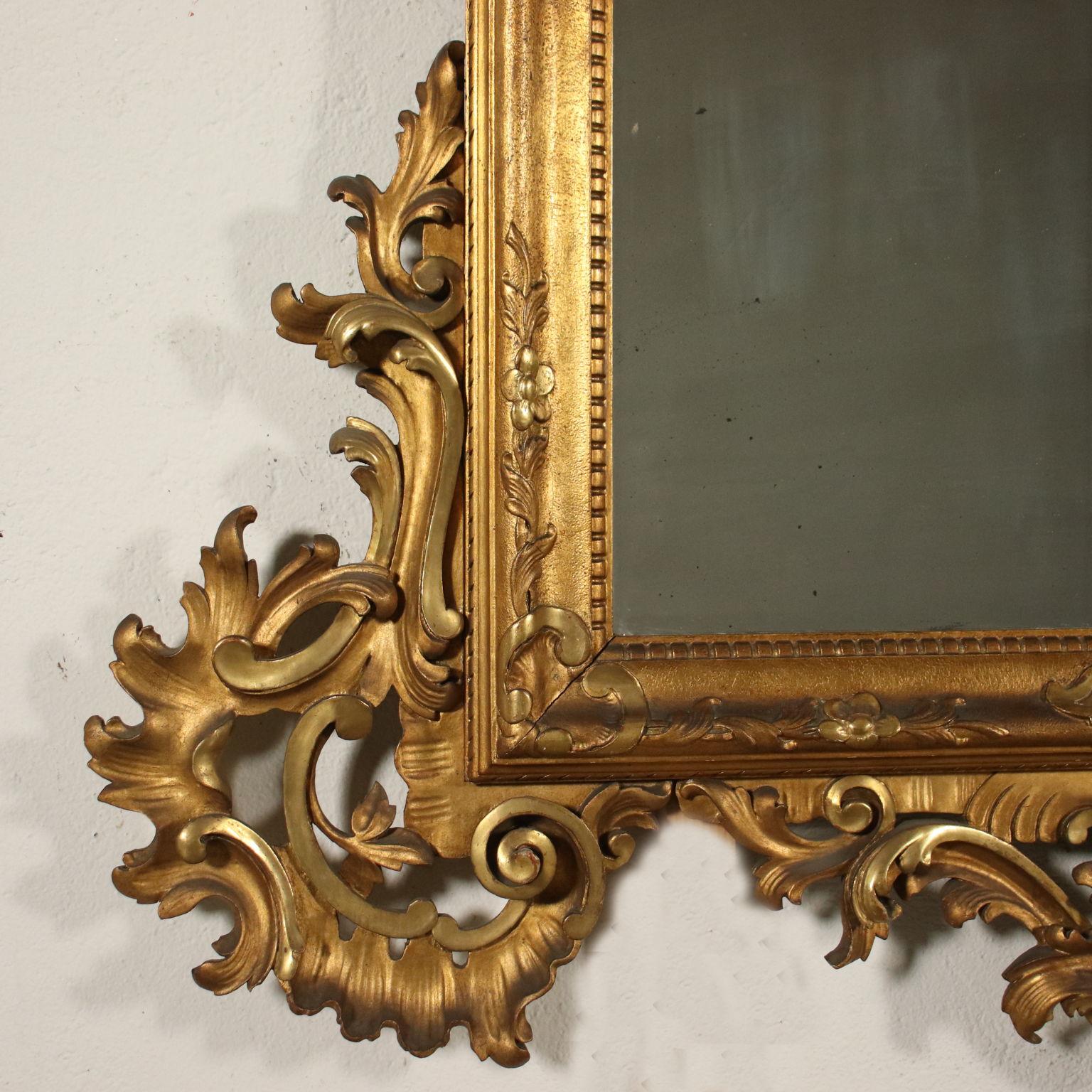 Giltwood Rocaille Mirror, Italy, Late 19th Century