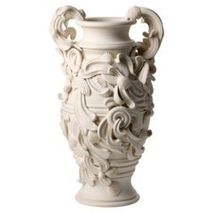 Rocaille Nouveau II, grogged porcelain architectural inspired vase by Jo Taylor