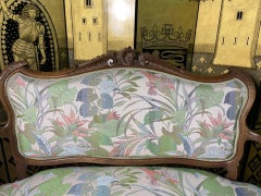 Panca-divano in stile Luigi XV con decorazioni rocaille
