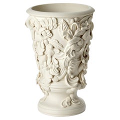 Rocaille V, a large white porcelain architectural inspired vase by Jo Taylor