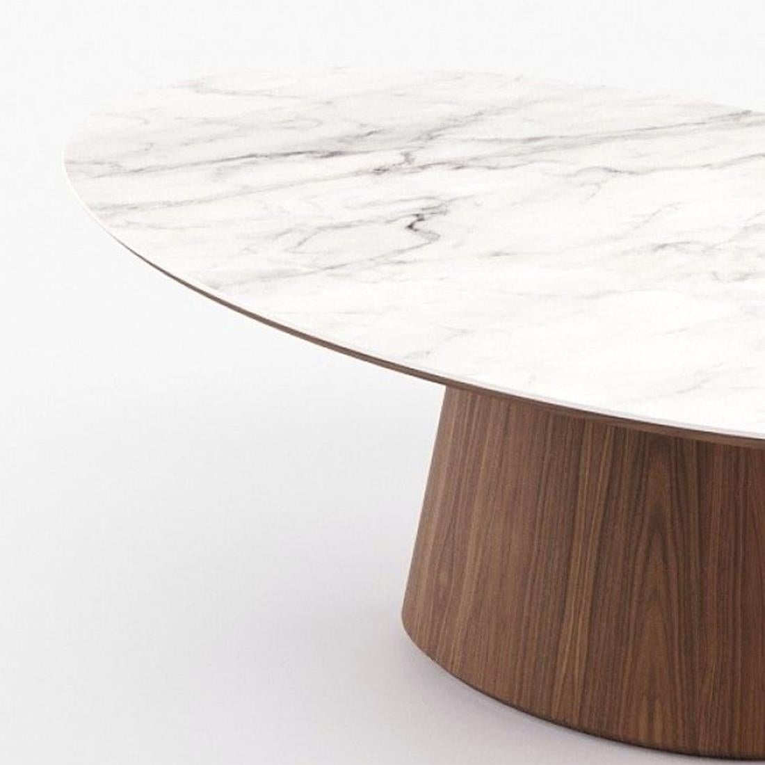 XXIe siècle et contemporain Table de salle à manger en marbre blanc Rocca en vente