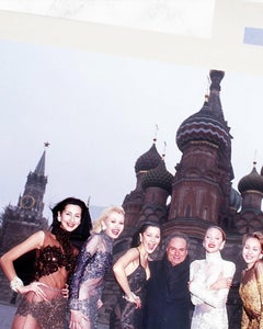 Rocco Barocco Couture F/W 1997 Vestido largo de seda plata floral semitransparente