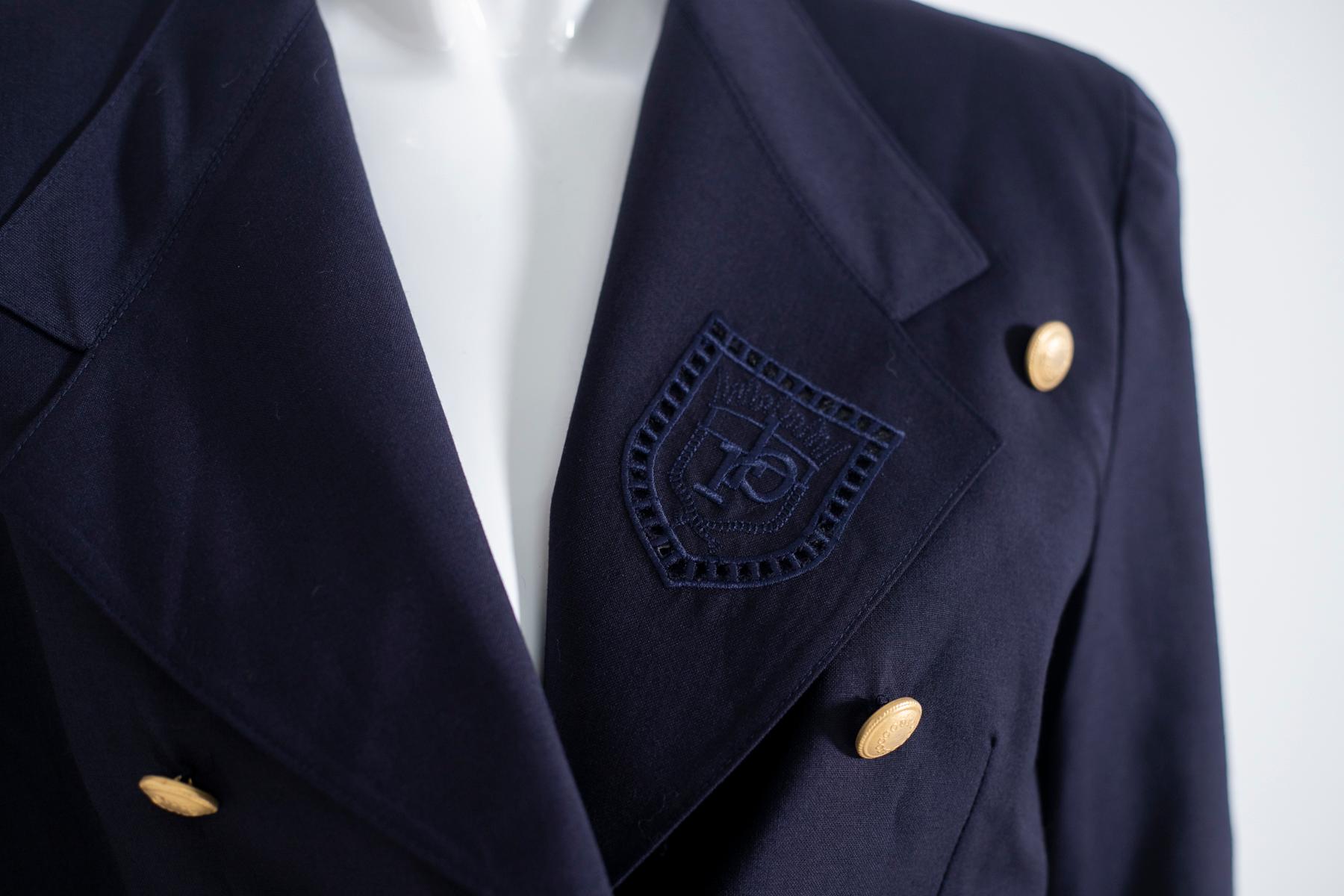 Veste courte surdimensionnée Rocco Barocco en jean bleu marine pour femme Bon état - En vente à Milano, IT