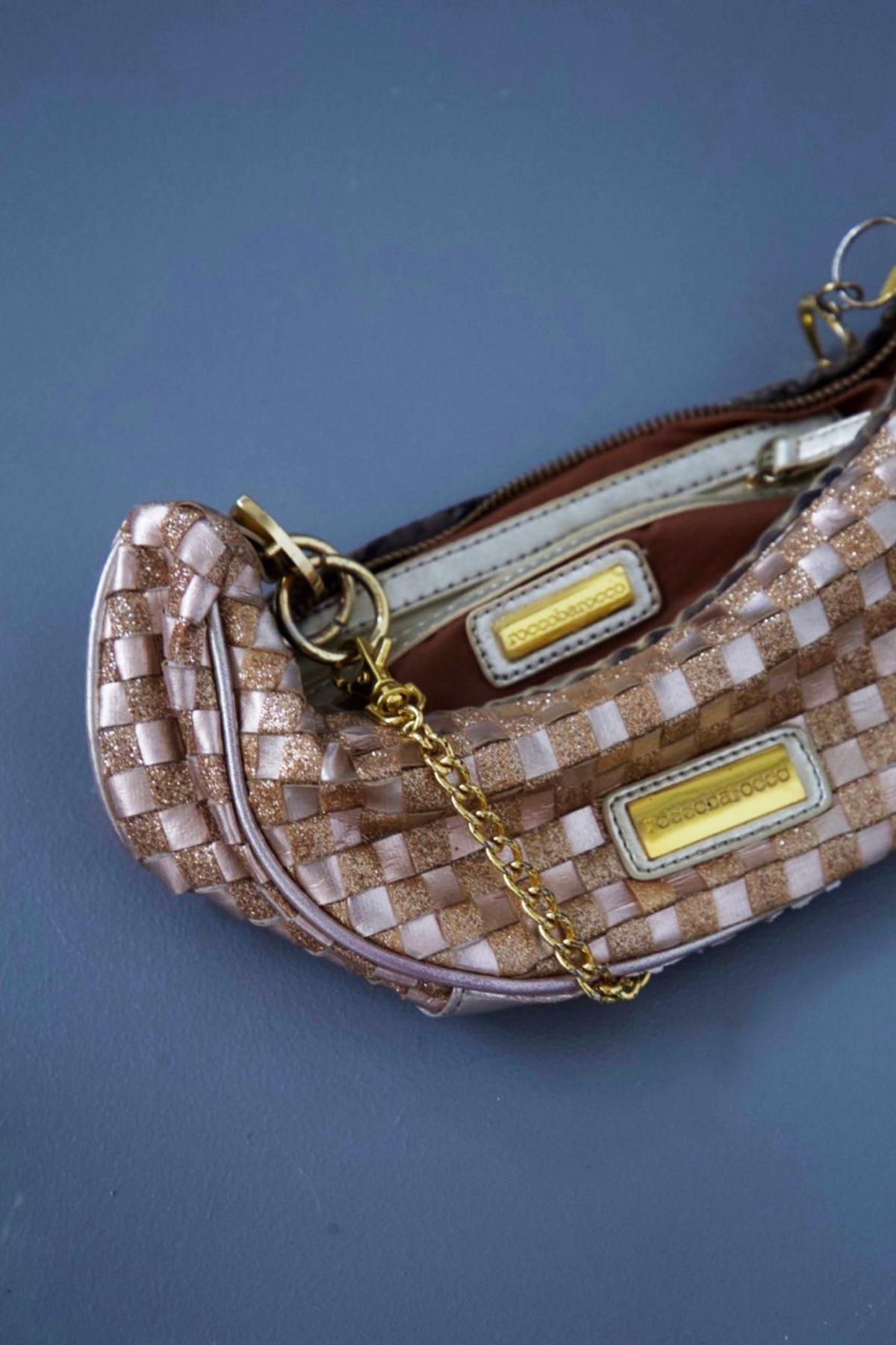 Rocco Barocco Vintage Glittering Fabric Handbag For Sale 3