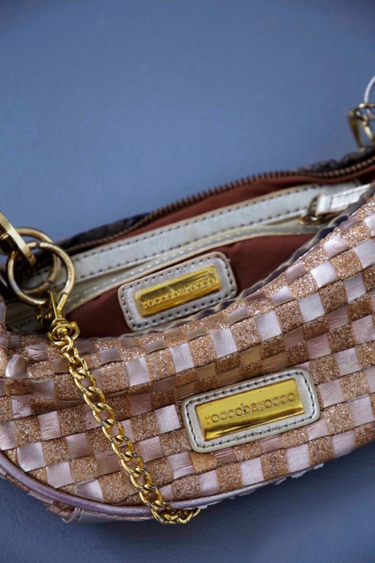 Rocco Barocco Vintage Glittering Fabric Handbag For Sale 5