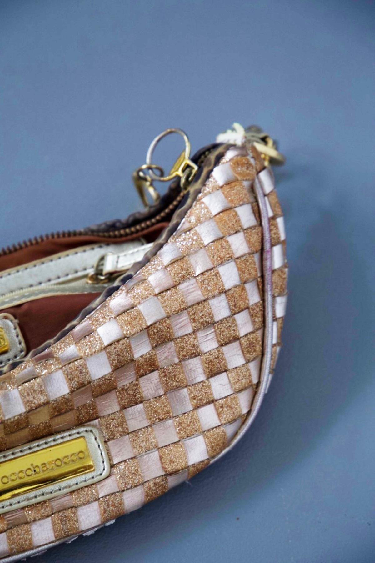 Rocco Barocco Vintage Glittering Fabric Handbag For Sale 6