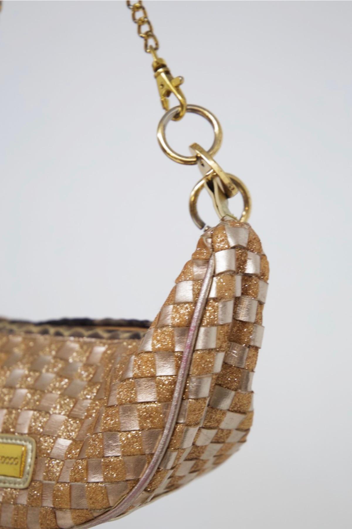 Rocco Barocco Vintage Glittering Fabric Handbag In Good Condition For Sale In Milano, IT