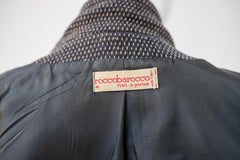 Rocco Barocco Vintage Polka Dot Black Wool Blazer