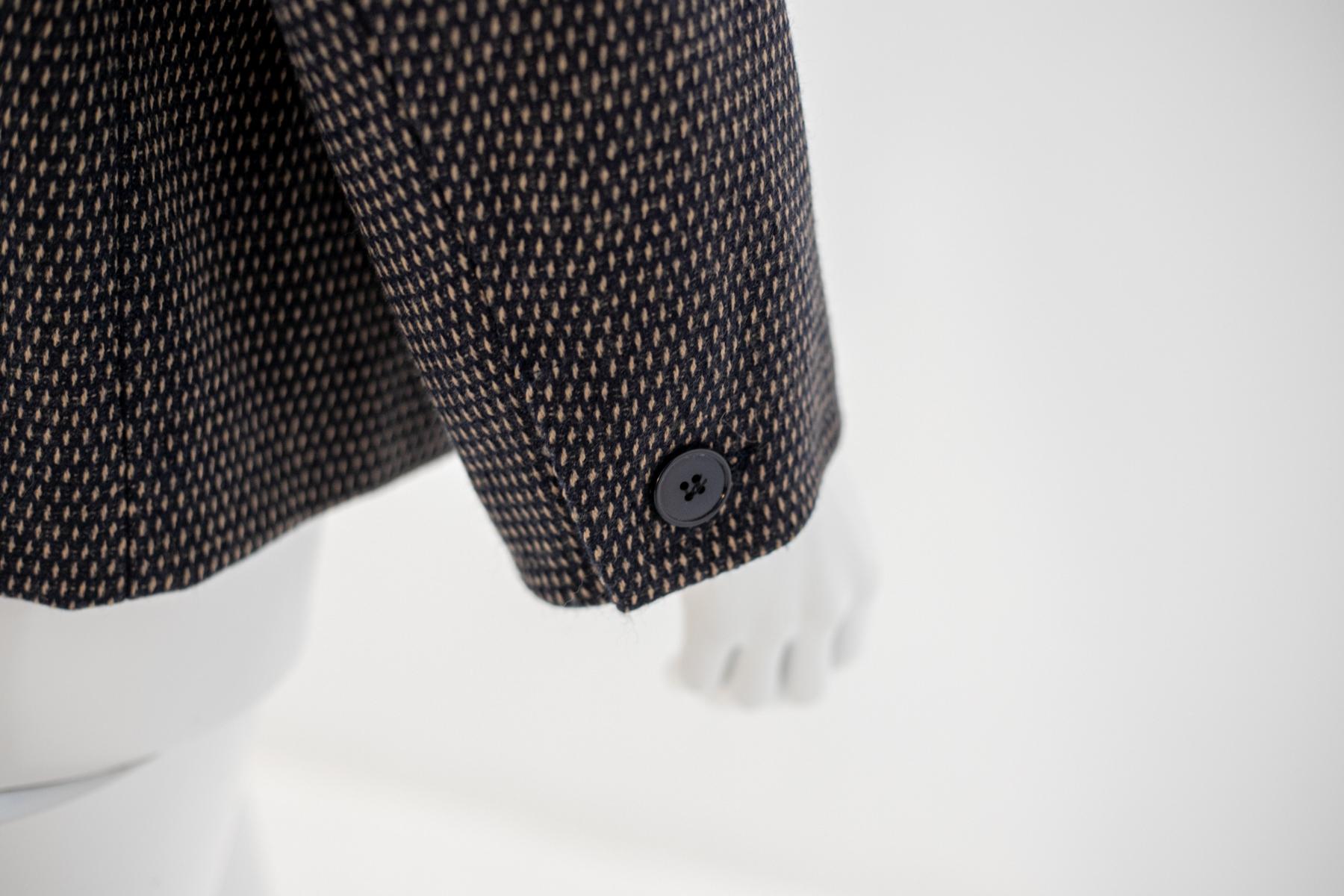 Rocco Barocco Vintage Polka Dot Black Wool Blazer In Good Condition For Sale In Milano, IT