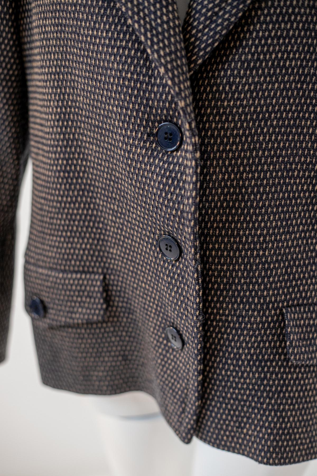 Women's Rocco Barocco Vintage Polka Dot Black Wool Blazer For Sale