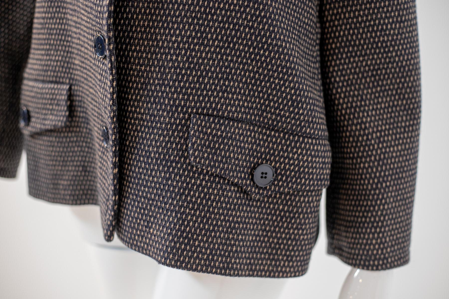 Rocco Barocco Vintage Polka Dot Black Wool Blazer For Sale 3