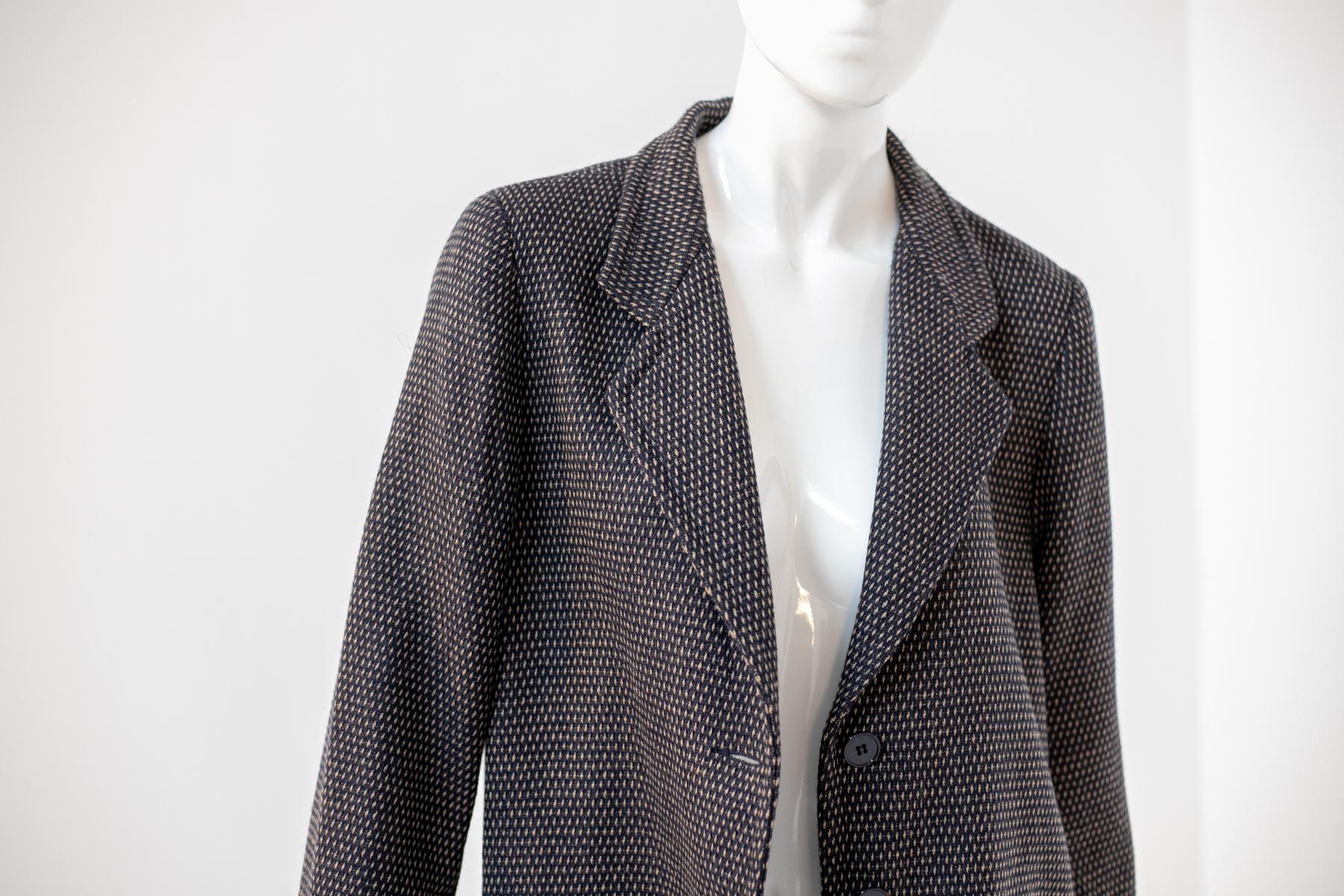 Rocco Barocco Vintage Polka Dot Black Wool Blazer For Sale 4