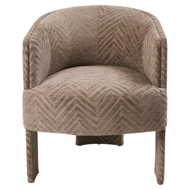 Rocco Dining Chair Upholstered in Belvoir Schumacher Fabric For Sale