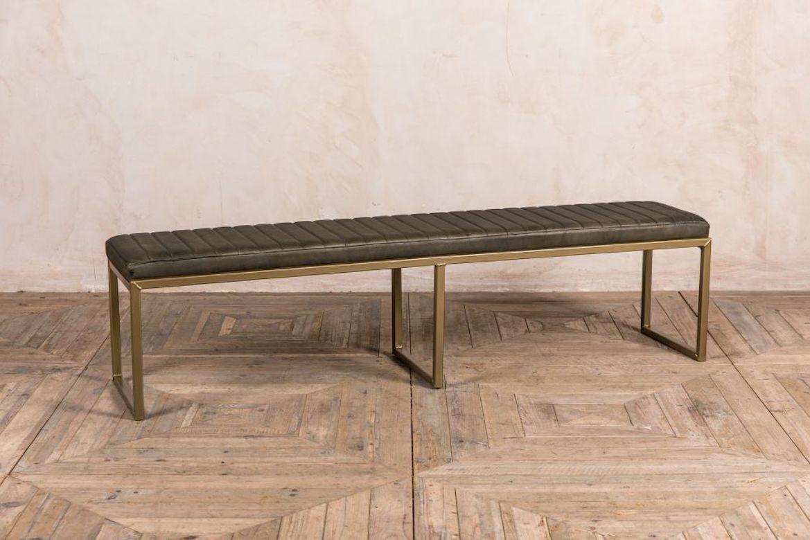 Rocco Leather Dining Bench, 20th Century For Sale 5