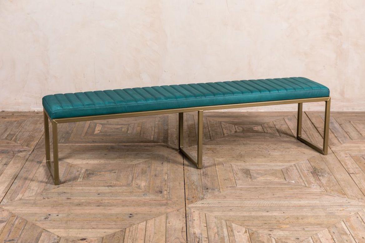 Rocco Leather Dining Bench, 20th Century For Sale 3